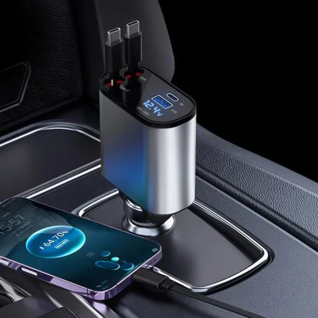 4-in-1 Retractable Fast Charging Cable – Multi-Device USB Charger for iPhone